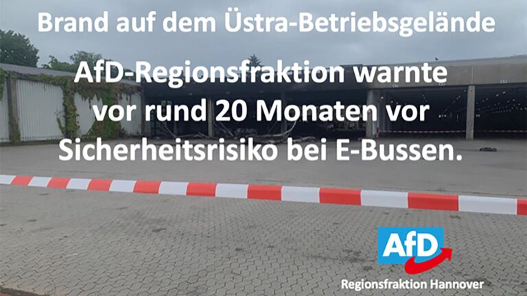Brand bei der ÜSTRA in Hannover